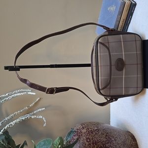 Vintage Burberry Windowpane Check logo-appliqué crossbody bag